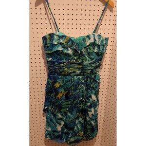 Davids Bridal Formal Dress Green Straps Size 8